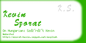 kevin szorat business card